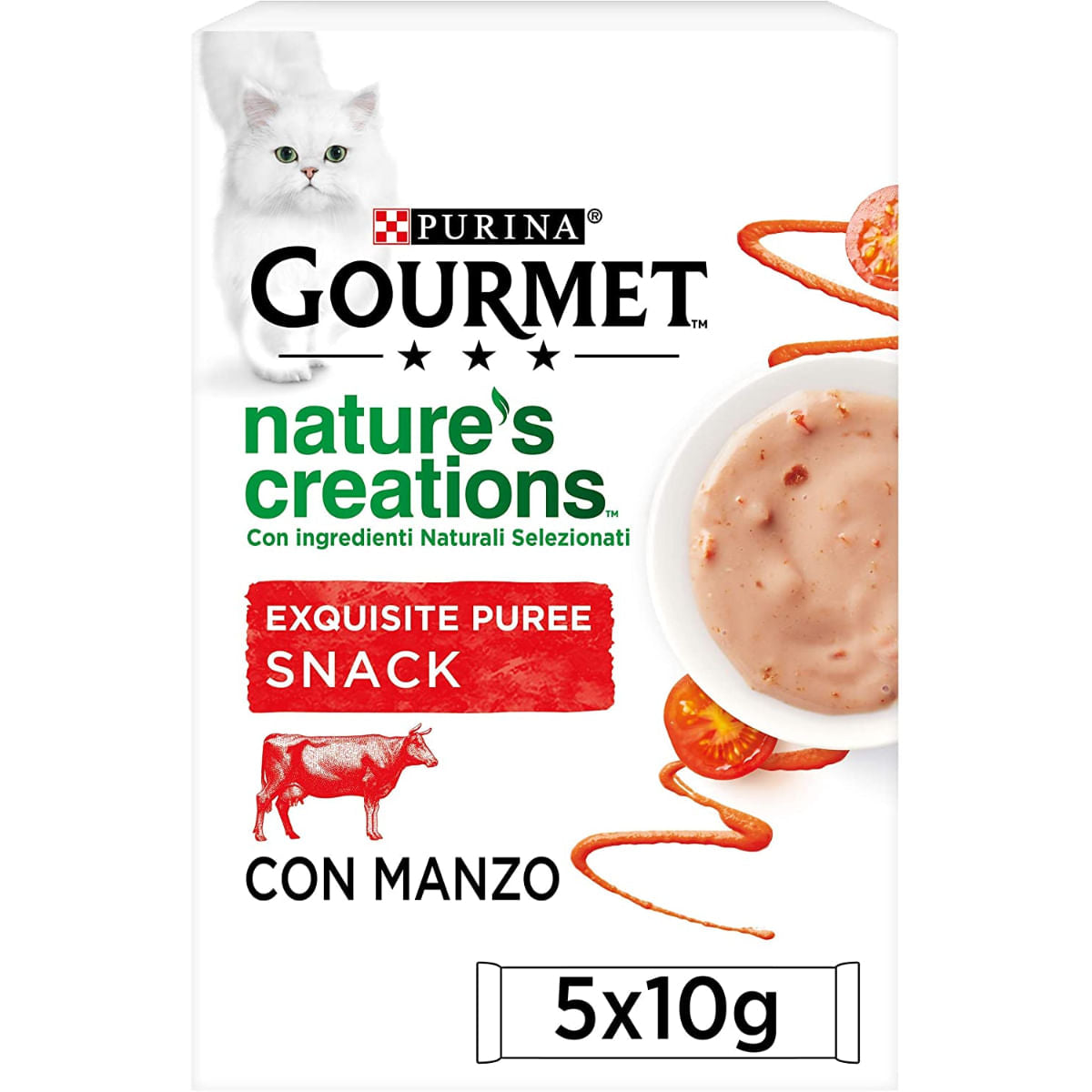 Gourmet Nature's Creations Puré con Manzo e Pomodoro 5x10gr Gourmet Nature's Creations Puré con Manzo e Pomodoro 5x10gr